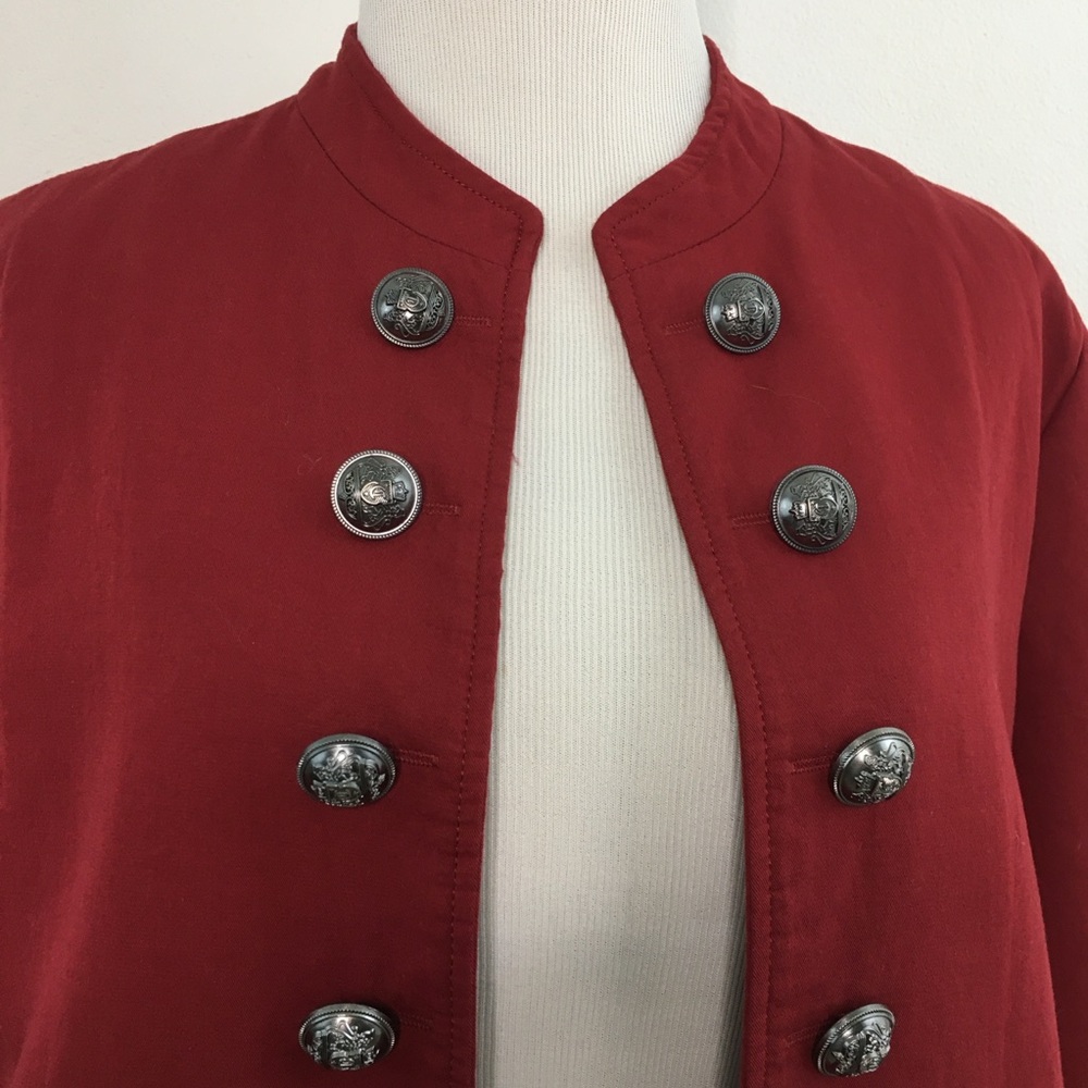 Cezele | Deep Red Open Front Jacket - Picture 6 of 11